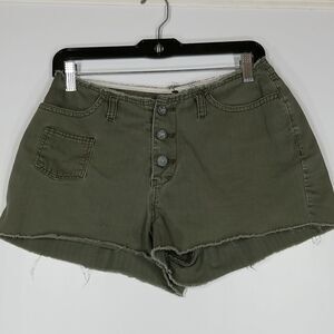 Calvin Klein Shorts Girls Size 8 Olive Green Button Fly 5 Pocket Raw Hem